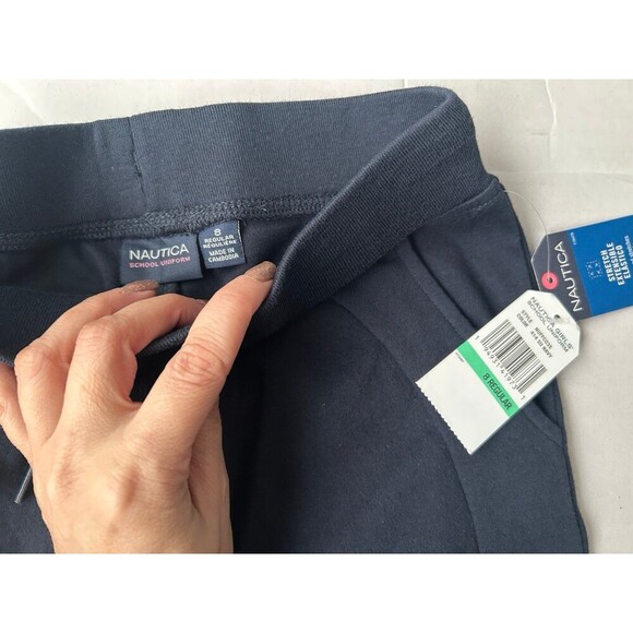 NAUTICA Girl Jogger Pants Size 8 Performance Stretch Navy Blue School Uniform - Picture 3 of 5
